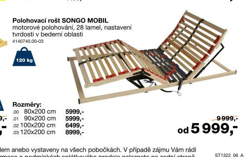 Polohovací rošt SONGO MOBIL