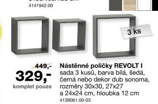 Nástěnné poličky REVOLT I