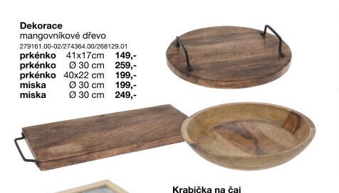 Dekorace mangovníkové dřevo