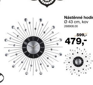 Nástěnné hodiny (kov, 43 cm)