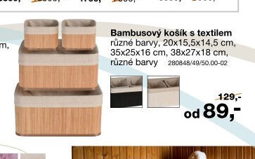 Bambusový košík s textilem