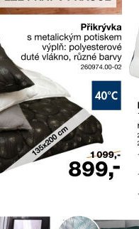 Přikrývka s metalickým potiskem