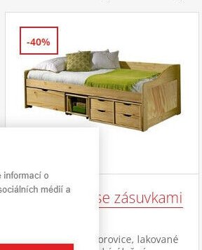 Postel s úložným prostorem a zásuvkami