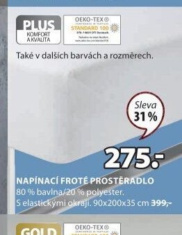 Napínací froté prostěradlo