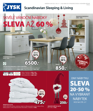 akční leták Jysk 2.11.2022-27.11.2022