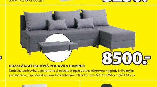 ROZKLÁDACÍ ROHOVÁ POHOVKA HAMPEN
