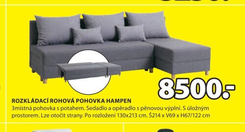 ROZKLÁDACÍ ROHOVÁ POHOVKA HAMPEN