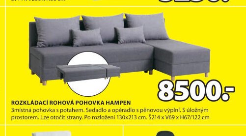 ROZKLÁDACÍ ROHOVÁ POHOVKA HAMPEN