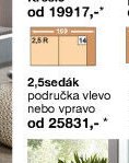 2,5sedák područka vlevo nebo vpravo