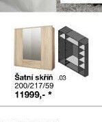 Šatní skříň 200/217/59