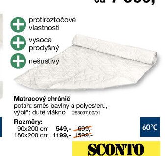 Matracový chránič potah: směs bavlny a polyesteru