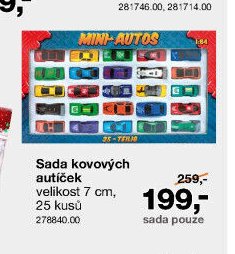Sada kovových autíček