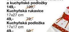 Set utěrky, kuchyňské rukavice a kuchyňské podložky