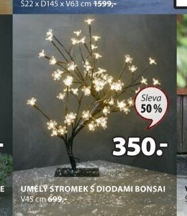 UMĚLÝ STROMEK S DIODAMI BONSAI