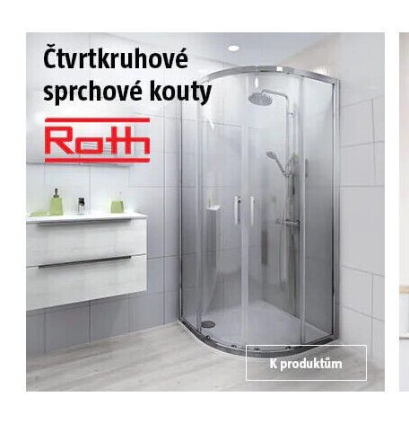 Čtvrtkruhové sprchové kouty Roth