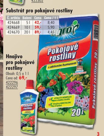 Substrát pro pokojové rostliny