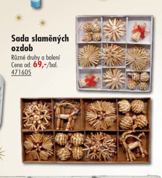Sada slaměných ozdob