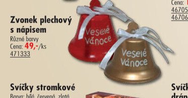 Zvonek plechový s nápisem