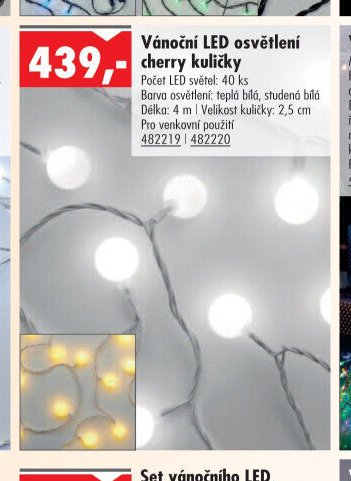 Vánoční LED osvětlení cherry kuličky