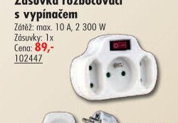 Zásuvka rozbočovací s vypínačem