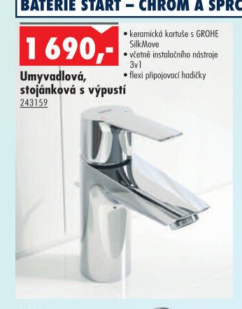 Umyvadlová stojánková baterie s výpustí