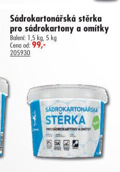 Sádrokartonářská stěrka pro sádrokartony a omítky