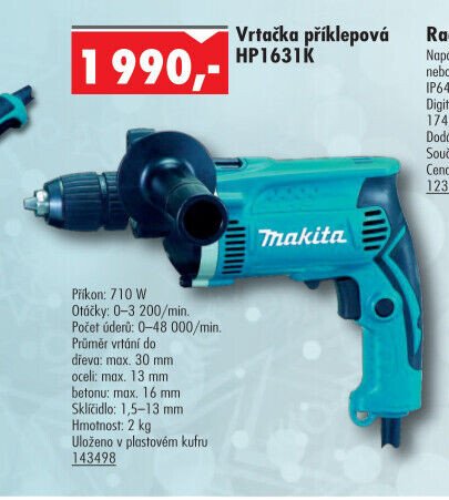 Vrtačka příklepová HP1631K
