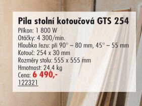 Pila stolní kotoučová GTS 254