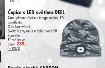 Čepice s LED světlem DEEL