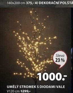 UMĚLÝ STROMEK S DIODAMI VALE V120 cm
