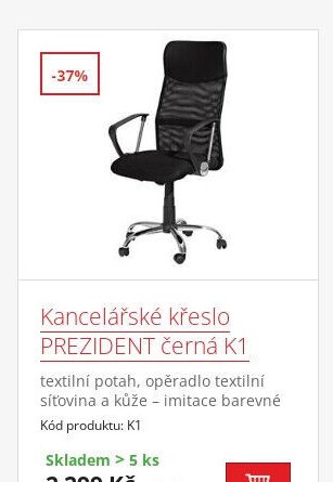 Kancelářské křeslo PREZIDENT černá K1
