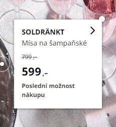 SOLDRÄNKT Mísa na šampaňské