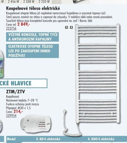 Koupelnové těleso elektrické