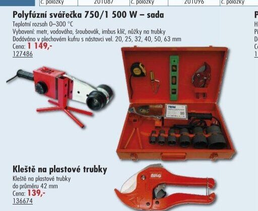 Polyfúzní svářečka 750/1 500 W – sada