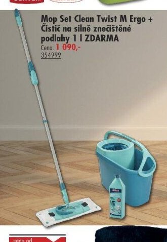 Mop Set Clean Twist M Ergo + Čistič na silně znečištěné podlahy 1 l ZDARMA