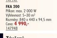 Nástěnné topení FKA 200