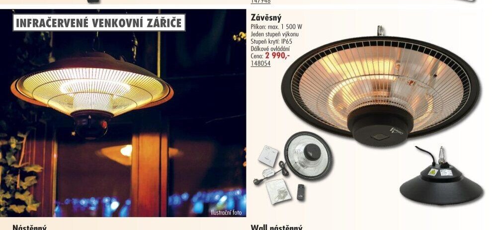 Infračervený venkovní zářič (závěsný)