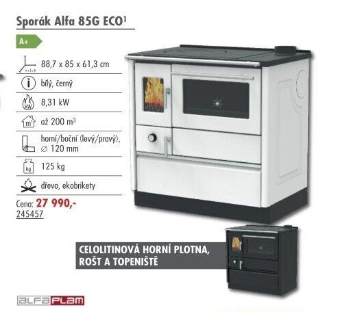 Sporák Alfa 85G ECO