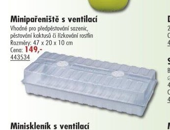 Minipařeniště s ventilací