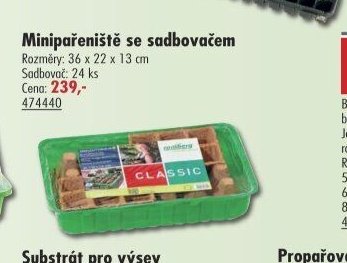 Minipařeniště se sadbovačem