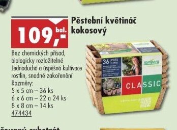 Pěstební květináč kokosový