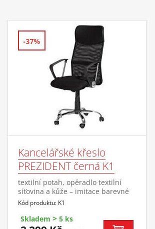 Kancelářské křeslo PREZIDENT černá K1