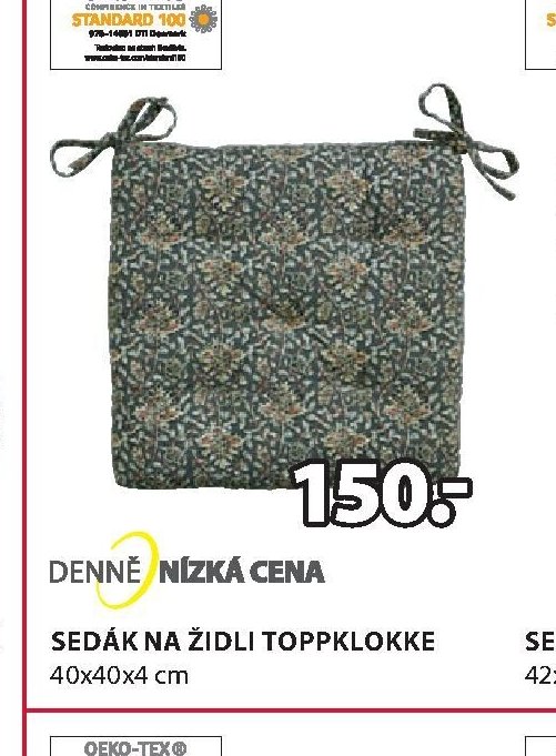 SEDÁK NA ŽIDLI TOPPKLOKKE 40x40x4 cm