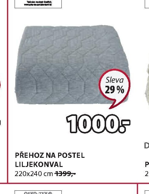 PŘEHOZ NA POSTEL LILJEKONVAL 220x240 cm