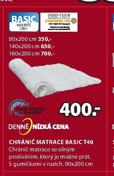 CHRÁNIČ MATRACE BASIC T40