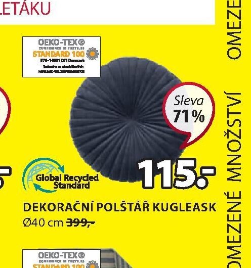 DEKORAČNÍ POLŠTÁŘ KUGLEASK