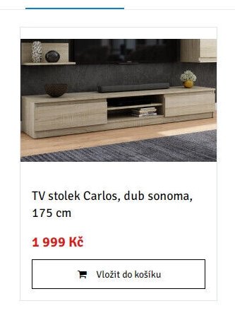 TV stolek Carlos, dub sonoma, 175 cm
