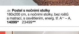 Postel s nočními stolky