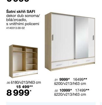 Šatní skříň SAFI