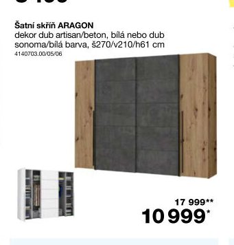 Šatní skříň ARAGON